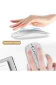 Tablet Bilgisayar Uyumlu Şarjlı Rgb 2.4ghz Kablosuz Bluetooth Mouse Sessiz Tıklama Dual Mode Slim - 4