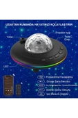 Bluetooth Projektör Gece Lambası Uzaktan Kumandalı RGB LED Hoparlör Yıldızlı Gökyüzü Işık Efekti - 6