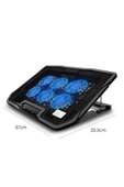 6 Fanlı Sessiz Laptop Soğutucu Stand Ayarlanabilir Rüzgar Hızı Çift USB 17.3'' Uyumlu Ergonomik - 6