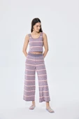 Peraluna illusion, Jakarlı Organik Pamuk Kadın Mevsimlik Triko Pantolon - MULTİ / LİLA thumbnail 2