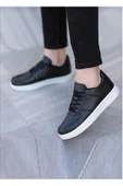 Unisex Bağcıklı Siyah Beyaz Günlük Spor Ayakkabı - 1