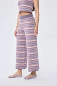 Peraluna illusion, Jakarlı Organik Pamuk Kadın Mevsimlik Triko Pantolon - MULTİ / LİLA thumbnail 5