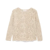 Peraluna AMY TOP Ajur Örgü Kadın Simli Bluz  - Ekru Simli thumbnail 9