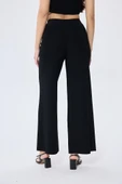 Memphis Trouser Kadın Rahat Kesim Triko Pantolon - SİYAH - 6