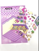 Kütüphane izometrik Sticker Yapım Seti 3d Etiket Yapışkanlı Çıkartma - Tavşan (No:01) - 3