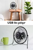 QASUL Usb'li Sessiz Mini Masaüstü Vantilatör  Taşınabilir Tasarım - 2