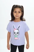 Toontoy Kız Çocuk Tavşan Baskılı Tişört - 7