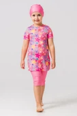 Rozamay 253903 Raina Pembe Kısa Kol Çocuk Tesettür Mayo thumbnail 2