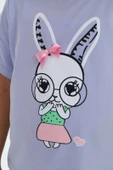 Toontoy Kız Çocuk Tavşan Baskılı Tişört - 8