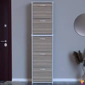 Modilayn VERVE Antre 52x194x26 cm 5 Düşer Kapak 10 Göz Bölmeli Ayakkabılık - 3