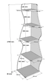 Wave 5 Raflı Dekoratif Kitaplık Dosya Rafı 180 Cm Kitaplık - 4