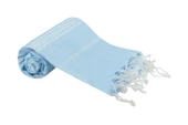 GRVTANIUM Açık Mavi %100 Pamuk 180x100cm Peştemal Püsküllü Banyo,Plaj,Hamam Havlusu Kese Hediyeli M2 - 2