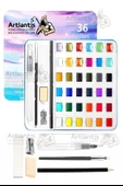 Tablet Sulu Boya 36 Renk Teneke Kutu 1 Paket 36 lı Taş Sulu Boya Çıkarılabilir Tablet Suluboya Resim Hobi Sanat thumbnail 1