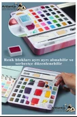 Tablet Sulu Boya 36 Renk Teneke Kutu 1 Paket 36 lı Taş Sulu Boya Çıkarılabilir Tablet Suluboya Resim Hobi Sanat thumbnail 4