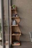 Wave 5 Raflı Dekoratif Kitaplık Dosya Rafı 180 Cm Kitaplık - 2