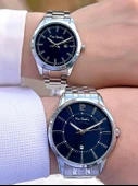 Pierre Cardin Bay ve Bayan Çiftlere Özel Çelik Kordon Çift Kol Saati 30 Mt Su Gecirmez CF.PR80008.M1 thumbnail 3