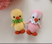 2'Lİ MİNİK AMİGURUMİ OYUNCAK PENGUEN VE CİVCİV - 1
