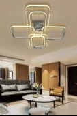 Modern Plafoner 6'Lı Kare Ledli Avize - 5