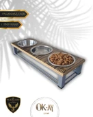 Kedi ve Köpekler İçin Sağlıklı Yeme Standı, Paslanmaz Çelik Şık Tasarım ve Kaymaz Ayaklar thumbnail 1