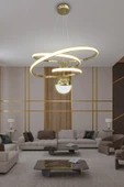 Eylül Tek Toplu 3 mt LED Salon & Oturma Odası Avizesi - 4