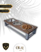 Kedi ve Köpekler İçin Sağlıklı Yeme Standı, Paslanmaz Çelik Şık Tasarım ve Kaymaz Ayaklar thumbnail 1