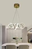 Modern Sarkıt Kıvrım Beyaz Işık Led Salon & Oturma Odası Avizesi - 2