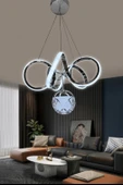 Kıvrım Tekli Cam Toplu Modern Oturma Led Avizesi - 8