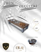 Kedi ve Köpekler İçin Sağlıklı Yeme Standı, Paslanmaz Çelik Şık Tasarım ve Kaymaz Ayaklar thumbnail 2