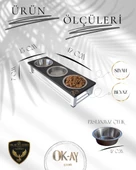 Kedi ve Köpekler İçin Sağlıklı Yeme Standı, Paslanmaz Çelik Şık Tasarım ve Kaymaz Ayaklar thumbnail 2