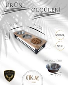 Kedi ve Köpekler İçin Sağlıklı Yeme Standı, Paslanmaz Çelik Şık Tasarım ve Kaymaz Ayaklar thumbnail 2