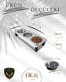 Kedi ve Köpekler İçin Sağlıklı Yeme Standı, Paslanmaz Çelik Şık Tasarım ve Kaymaz Ayaklar thumbnail 2