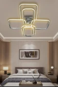 Modern Plafoner 6'Lı Kare Ledli Avize - 3