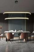 Gece Modern Led Aydınlatmalı Ev & Ofis Avizesi - 8