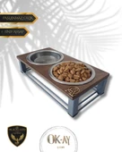 Kedi ve Köpekler İçin Sağlıklı Yeme Standı, Paslanmaz Çelik Şık Tasarım ve Kaymaz Ayaklar thumbnail 1