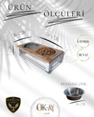 Kedi ve Köpekler İçin Sağlıklı Yeme Standı, Paslanmaz Çelik Şık Tasarım ve Kaymaz Ayaklar thumbnail 2