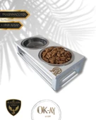 Kedi ve Köpekler İçin Sağlıklı Yeme Standı, Paslanmaz Çelik Şık Tasarım ve Kaymaz Ayaklar thumbnail 1