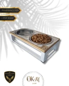 Kedi ve Köpekler İçin Sağlıklı Yeme Standı, Paslanmaz Çelik Şık Tasarım ve Kaymaz Ayaklar thumbnail 1