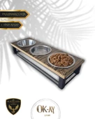 Kedi ve Köpekler İçin Sağlıklı Yeme Standı, Paslanmaz Çelik Şık Tasarım ve Kaymaz Ayaklar thumbnail 1