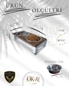 Kedi ve Köpekler İçin Sağlıklı Yeme Standı, Paslanmaz Çelik Şık Tasarım ve Kaymaz Ayaklar thumbnail 2