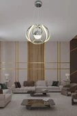 Arya Tek Toplu Led Avize 2 mt - Salon & Oturma Odası Avizesi - 10