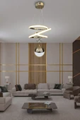 Eylül Tek Toplu Led Avize 2 mt - Salon & Oturma Odası Avizesi - 2