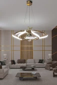 Dron Modern 4 Kol Tek Top Sarkıt Power Led Salon & Oturma Odası Avizesi - 3