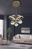 Dron 3 Renk Modern Sarkıt 4 Toplu Led Avize Powerled Ledli Avize - 5