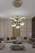 Dron 3 Renk Modern Sarkıt 4 Toplu Led Avize Powerled Ledli Avize - 6