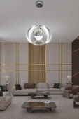 Arya Tek Toplu Led Avize 2 mt - Salon & Oturma Odası Avizesi - 9