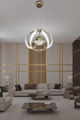 Arya Tek Toplu Led Avize 2 mt - Salon & Oturma Odası Avizesi - 1
