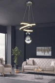 Eylül Tek Toplu Led Avize 2 mt - Salon & Oturma Odası Avizesi - 4