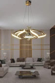 Dron Modern 4 Kol Tek Top Sarkıt Power Led Salon & Oturma Odası Avizesi - 1