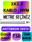 Öznur 2X2,5 ANTİGRON (NYM) Kablo (Gri) Metre Seçenekli - 1