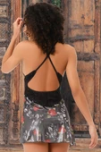 Aria's Closet Saten Görünümlü Süprem Çiçek Baskılı Dantelli Gecelik - 2